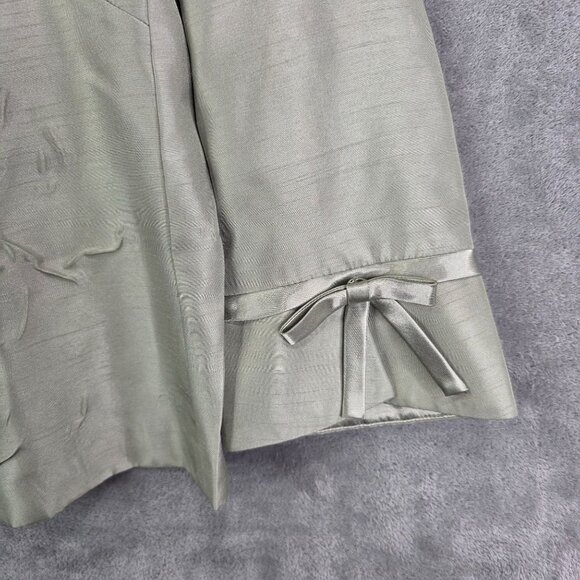 Womens 2 Piece Positive Attitude Green Jacket & Tank Set Bow Accent Sleeves 12 - Picture 3 of 10